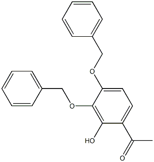 3′,4′-ビス(ベンジルオキシ)-2′-ヒドロキシアセトフェノン 化学構造式
