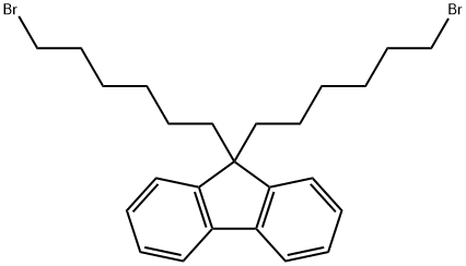9,9-di(6-bromohexyl)fluorene Struktur