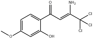 (2Z)-3-amino-4,4,4-trichloro-1-(2-hydroxy-4-methoxyphenyl)but-2-en-1-one 化学構造式