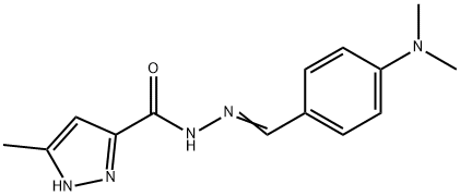 (E)-N-(4-(dimethylamino)benzylidene)-3-methyl-1H-pyrazole-5-carbohydrazide,293323-98-5,结构式
