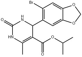 isopropyl 4-(6-bromobenzo[d][1,3]dioxol-5-yl)-6-methyl-2-oxo-1,2,3,4-tetrahydropyrimidine-5-carboxylate Struktur
