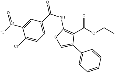 ethyl 2-(4-chloro-3-nitrobenzamido)-4-phenylthiophene-3-carboxylate Structure