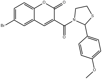 6-bromo-3-(2-(4-methoxyphenyl)thiazolidine-3-carbonyl)-2H-chromen-2-one Structure