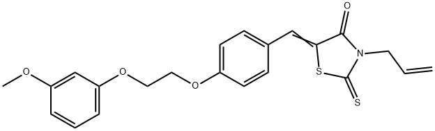 (5E)-5-{4-[2-(3-methoxyphenoxy)ethoxy]benzylidene}-3-(prop-2-en-1-yl)-2-thioxo-1,3-thiazolidin-4-one Structure