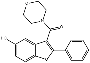 (5-hydroxy-2-phenylbenzofuran-3-yl)(morpholino)methanone Struktur