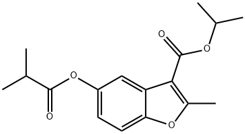 isopropyl 5-(isobutyryloxy)-2-methylbenzofuran-3-carboxylate Struktur
