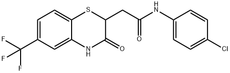 N-(4-chlorophenyl)-2-(3-oxo-6-(trifluoromethyl)-3,4-dihydro-2H-benzo[b][1,4]thiazin-2-yl)acetamide Structure