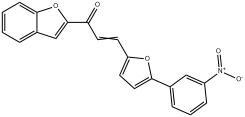 (E)-1-(benzofuran-2-yl)-3-(5-(3-nitrophenyl)furan-2-yl)prop-2-en-1-one Struktur