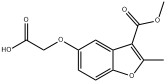 2-((3-(methoxycarbonyl)-2-methylbenzofuran-5-yl)oxy)acetic acid Struktur