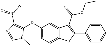 ethyl 5-((1-methyl-4-nitro-1H-imidazol-5-yl)oxy)-2-phenylbenzofuran-3-carboxylate Structure