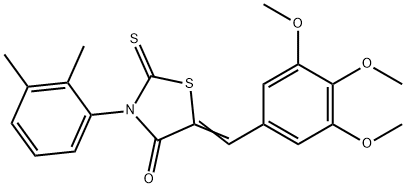 (Z)-3-(2,3-dimethylphenyl)-2-thioxo-5-(3,4,5-trimethoxybenzylidene)thiazolidin-4-one Struktur