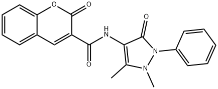 N-(1,5-dimethyl-3-oxo-2-phenyl-2,3-dihydro-1H-pyrazol-4-yl)-2-oxo-2H-chromene-3-carboxamide Struktur