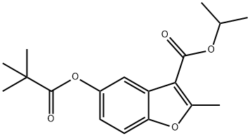 isopropyl 2-methyl-5-(pivaloyloxy)benzofuran-3-carboxylate Struktur