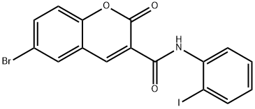 6-bromo-N-(2-iodophenyl)-2-oxo-2H-chromene-3-carboxamide Struktur