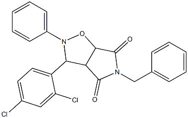 5-benzyl-3-(2,4-dichlorophenyl)-2-phenyltetrahydro-4H-pyrrolo[3,4-d]isoxazole-4,6(5H)-dione Struktur
