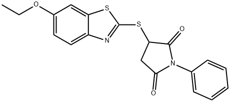 3-((6-ethoxybenzo[d]thiazol-2-yl)thio)-1-phenylpyrrolidine-2,5-dione Structure