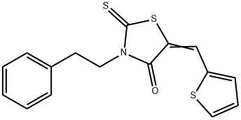 (Z)-3-phenethyl-5-(thiophen-2-ylmethylene)-2-thioxothiazolidin-4-one Structure