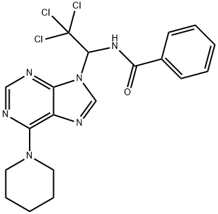 N-(2,2,2-trichloro-1-(6-(piperidin-1-yl)-9H-purin-9-yl)ethyl)benzamide Structure