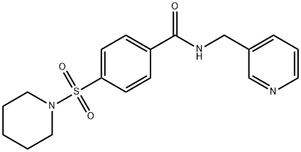 4-(piperidin-1-ylsulfonyl)-N-(pyridin-3-ylmethyl)benzamide Struktur