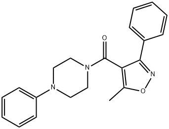 (5-methyl-3-phenyl-1,2-oxazol-4-yl)-(4-phenylpiperazin-1-yl)methanone Struktur