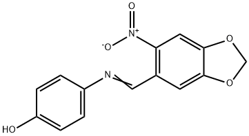 4-{[(6-nitro-1,3-benzodioxol-5-yl)methylene]amino}phenol Struktur