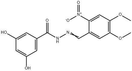 N'-(4,5-dimethoxy-2-nitrobenzylidene)-3,5-dihydroxybenzohydrazide Structure