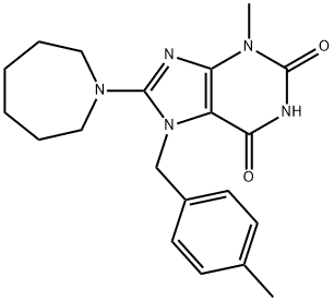 8-(azepan-1-yl)-3-methyl-7-(4-methylbenzyl)-3,7-dihydro-1H-purine-2,6-dione Struktur