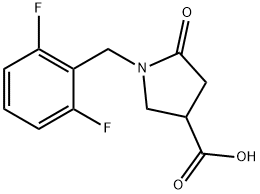 1-(2,6-Difluorobenzyl)-5-oxopyrrolidine-3-carboxylic acid Struktur