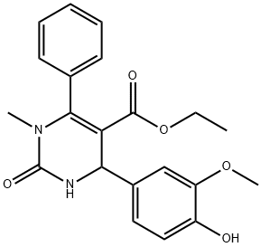 ethyl 4-(4-hydroxy-3-methoxyphenyl)-1-methyl-2-oxo-6-phenyl-1,2,3,4-tetrahydropyrimidine-5-carboxylate Struktur