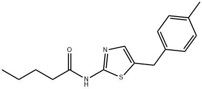 N-(5-(4-methylbenzyl)thiazol-2-yl)pentanamide Struktur