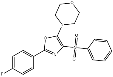 4-(2-(4-fluorophenyl)-4-(phenylsulfonyl)oxazol-5-yl)morpholine Struktur