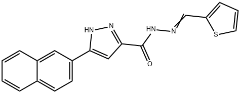(E)-3-(naphthalen-2-yl)-N-(thiophen-2-ylmethylene)-1H-pyrazole-5-carbohydrazide Struktur