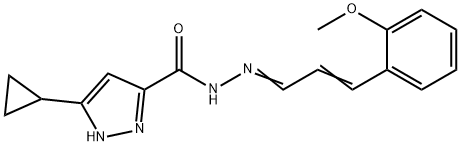 3-cyclopropyl-N-((1E,2E)-3-(2-methoxyphenyl)allylidene)-1H-pyrazole-5-carbohydrazide Struktur