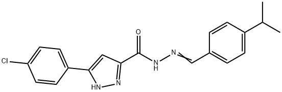 (E)-3-(4-chlorophenyl)-N-(4-isopropylbenzylidene)-1H-pyrazole-5-carbohydrazide Struktur