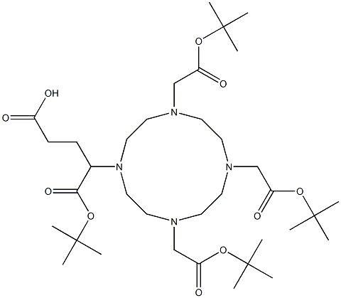 1,4,7,10-Tetraazacyclododecane-1,4,7,10-tetraacetic acid, a-(2-carboxyethyl)-, 1,4,7,10-tetrakis(1,1-dimethylethyl) ester Structure