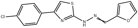 (E)-4-(4-chlorophenyl)-2-(((E)-furan-2-ylmethylene)hydrazono)-2,3-dihydrothiazole Structure