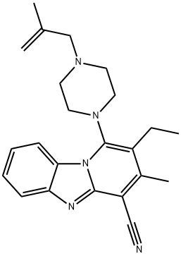 2-ethyl-3-methyl-1-(4-(2-methylallyl)piperazin-1-yl)benzo[4,5]imidazo[1,2-a]pyridine-4-carbonitrile,307327-41-9,结构式