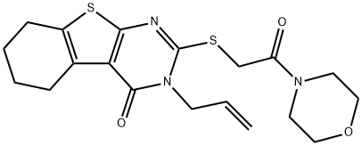 3-allyl-2-((2-morpholino-2-oxoethyl)thio)-5,6,7,8-tetrahydrobenzo[4,5]thieno[2,3-d]pyrimidin-4(3H)-one Struktur