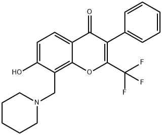 7-hydroxy-3-phenyl-8-(piperidin-1-ylmethyl)-2-(trifluoromethyl)-4H-chromen-4-one Structure