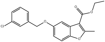 ethyl 5-((3-chlorobenzyl)oxy)-2-methylbenzofuran-3-carboxylate Struktur