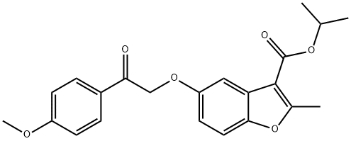isopropyl 5-(2-(4-methoxyphenyl)-2-oxoethoxy)-2-methylbenzofuran-3-carboxylate,308295-20-7,结构式