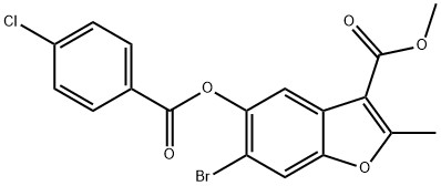 methyl 6-bromo-5-((4-chlorobenzoyl)oxy)-2-methylbenzofuran-3-carboxylate Structure