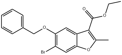 ethyl 5-(benzyloxy)-6-bromo-2-methylbenzofuran-3-carboxylate Struktur