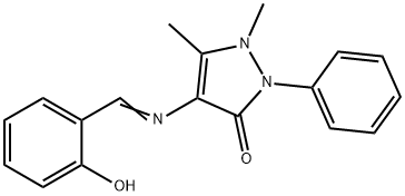3H-Pyrazol-3-one,1,2-dihydro-4-[[(2-hydroxyphenyl)methylene]amino]-1,5-dimethyl-2-phenyl- Structure