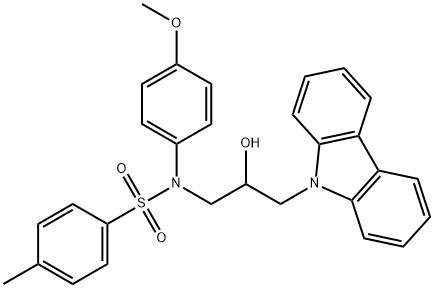 N-(3-(9H-carbazol-9-yl)-2-hydroxypropyl)-N-(4-methoxyphenyl)-4-methylbenzenesulfonamide Struktur