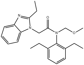 N-(2,6-diethylphenyl)-2-(2-ethyl-1H-benzo[d]imidazol-1-yl)-N-(methoxymethyl)acetamide,312585-85-6,结构式
