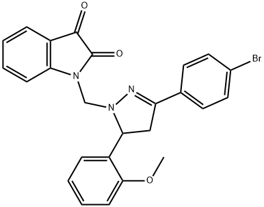 1-((3-(4-bromophenyl)-5-(2-methoxyphenyl)-4,5-dihydro-1H-pyrazol-1-yl)methyl)indoline-2,3-dione Structure