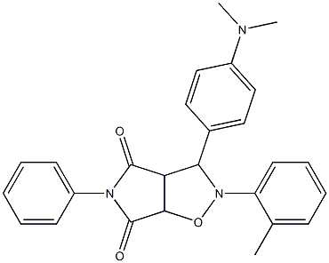 3-(4-(dimethylamino)phenyl)-5-phenyl-2-(o-tolyl)tetrahydro-4H-pyrrolo[3,4-d]isoxazole-4,6(5H)-dione Struktur