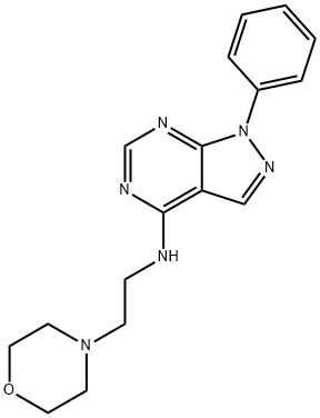 N-(2-morpholinoethyl)-1-phenyl-1H-pyrazolo[3,4-d]pyrimidin-4-amine Struktur