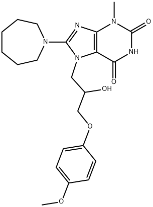 8-(azepan-1-yl)-7-(2-hydroxy-3-(4-methoxyphenoxy)propyl)-3-methyl-3,7-dihydro-1H-purine-2,6-dione Structure